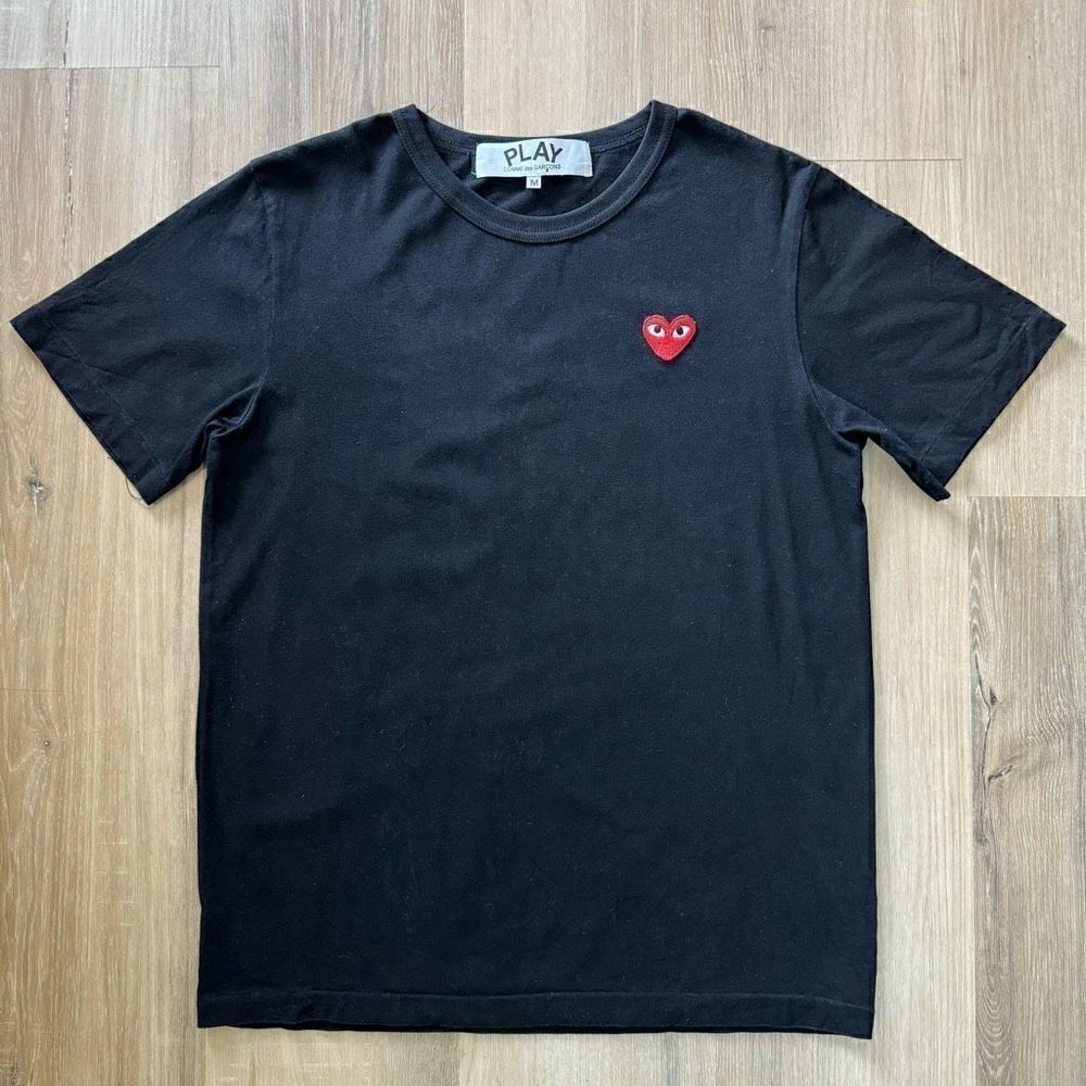 Comme Des Garçons Black Red Heart Single Stitch Tshirt Size M Streetwear